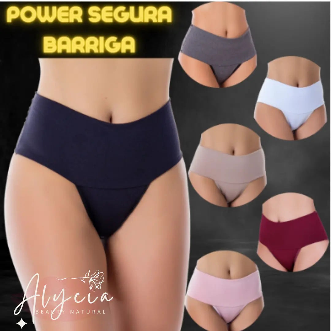 KIT Calcinhas Cintura Alta - POWER FIT ALYCIA - Reduz medidas e escond